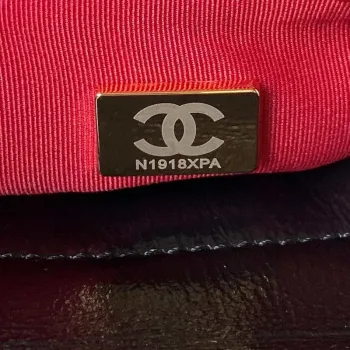 Chanel AS3710 Small Hobo Handbag Velvet & Gold Tone Metal Black