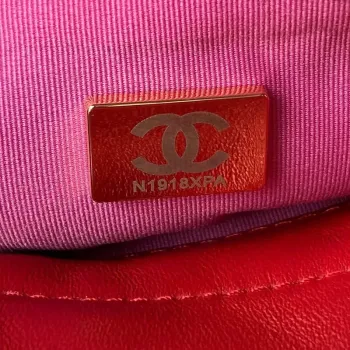 Chanel AS3710 Small Hobo Handbag Velvet & Gold Tone Metal Red