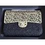 Chanel AS3526 Mini Evening Bag Wool Tweed & Gold Tone Metal Black