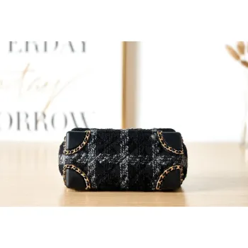 Chanel AS3572 Small Flap Bag Wool Tweed Black