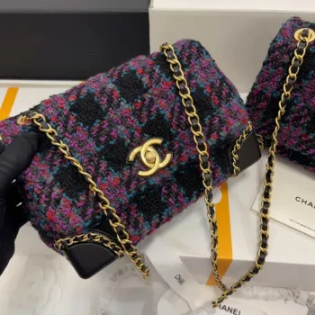 Chanel AS3572 Small Flap Bag Wool Tweed Purple