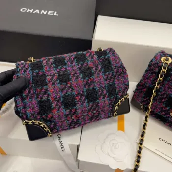 Chanel AS3572 Small Flap Bag Wool Tweed Purple