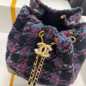 Chanel AS2318 Bucket 22K Purple Tweed Bag