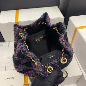 Chanel AS2318 Bucket 22K Purple Tweed Bag