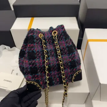 Chanel AS2318 Bucket 22K Purple Tweed Bag