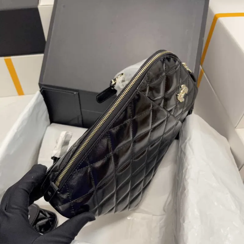 Chanel AS3332 Backpack Shiny Calfskin Bag Black