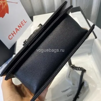 Chanel A67086 Boy Bag Chanel Flap Shoulder bag Black Calfskin Black