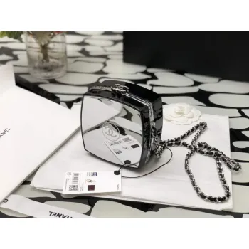 Chanel AP2398 Small Vanity Case Acrylic Black Silver