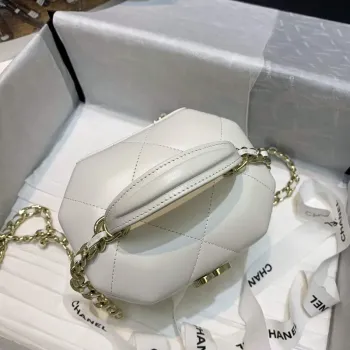 Chanel AS2630 Small Vanity Case Lambskin gold tone metal White