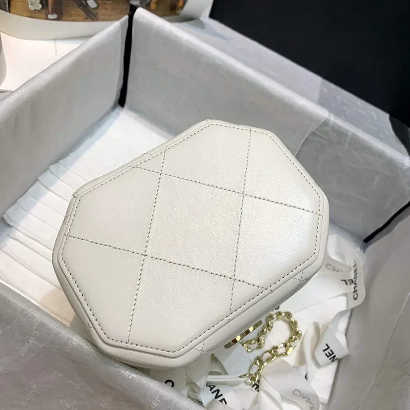Chanel AS2630 Small Vanity Case Lambskin gold tone metal White
