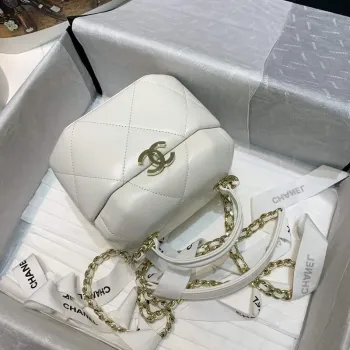 Chanel AS2630 Small Vanity Case Lambskin gold tone metal White