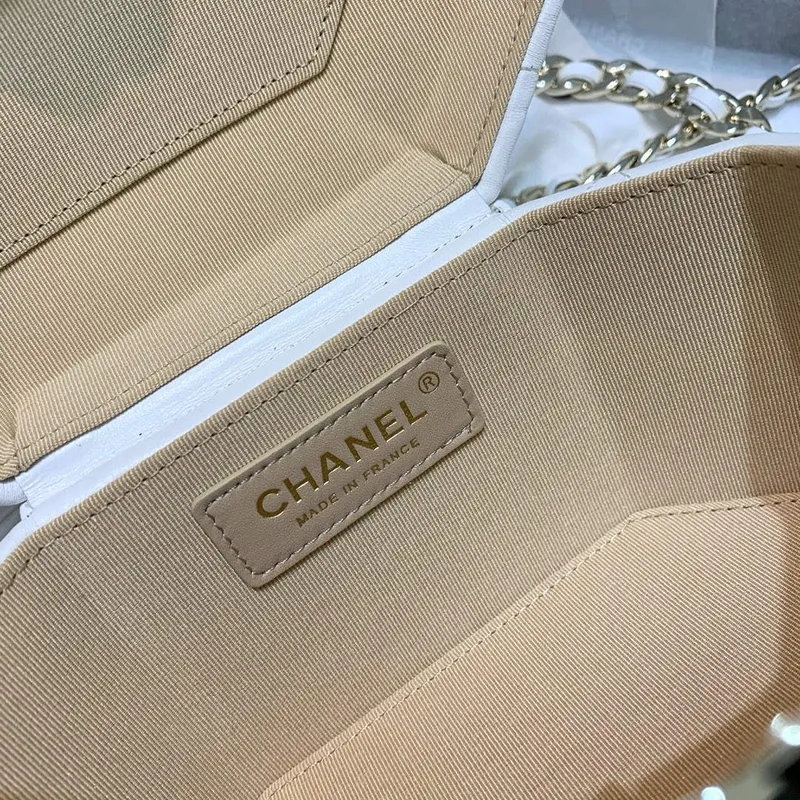 Chanel AS2630 Small Vanity Case Lambskin gold tone metal White