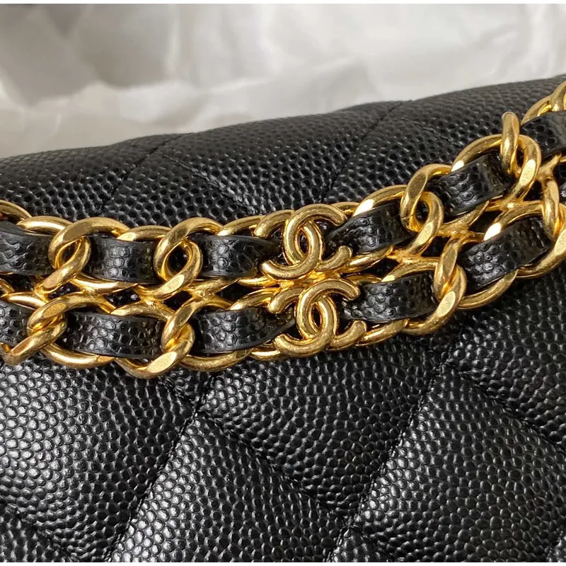 Chanel AP3019 Small Flap Bag WOC Calfskin Phone bag Black