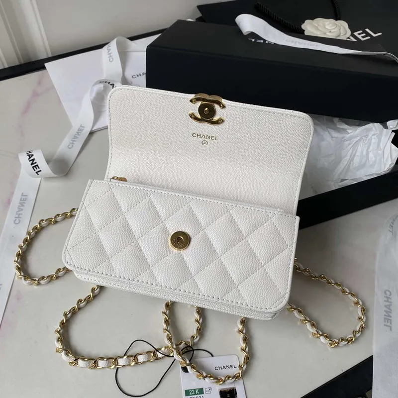 Chanel AP3021 Mini Flap Bag WOC Calfskin Phone bag White