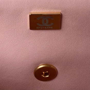 Chanel AS3432 Small Flap Bag Velvet Enamel & Gold Tone Metal Pink
