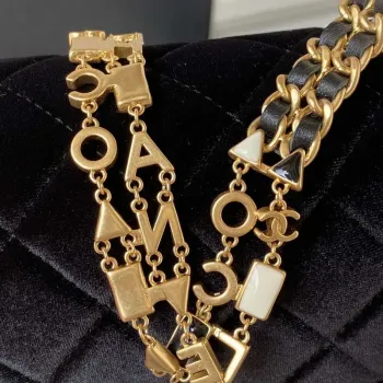 Chanel AS3432 Small Flap Bag Velvet Enamel & Gold Tone Metal Black