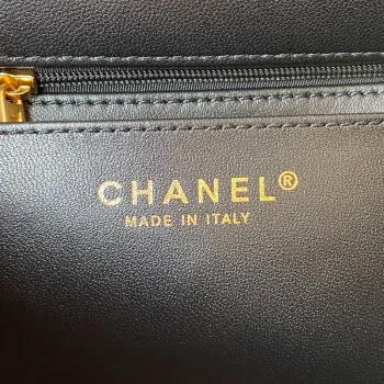 Chanel AS3432 Small Flap Bag Velvet Enamel & Gold Tone Metal Black