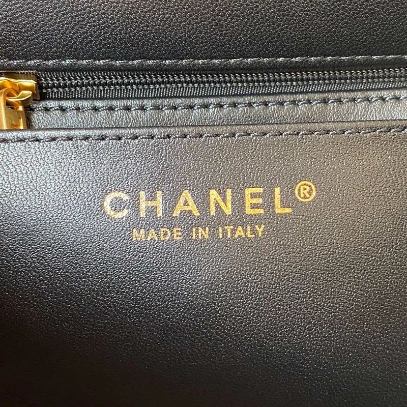Chanel AS3432 Small Flap Bag Velvet Enamel & Gold Tone Metal Black