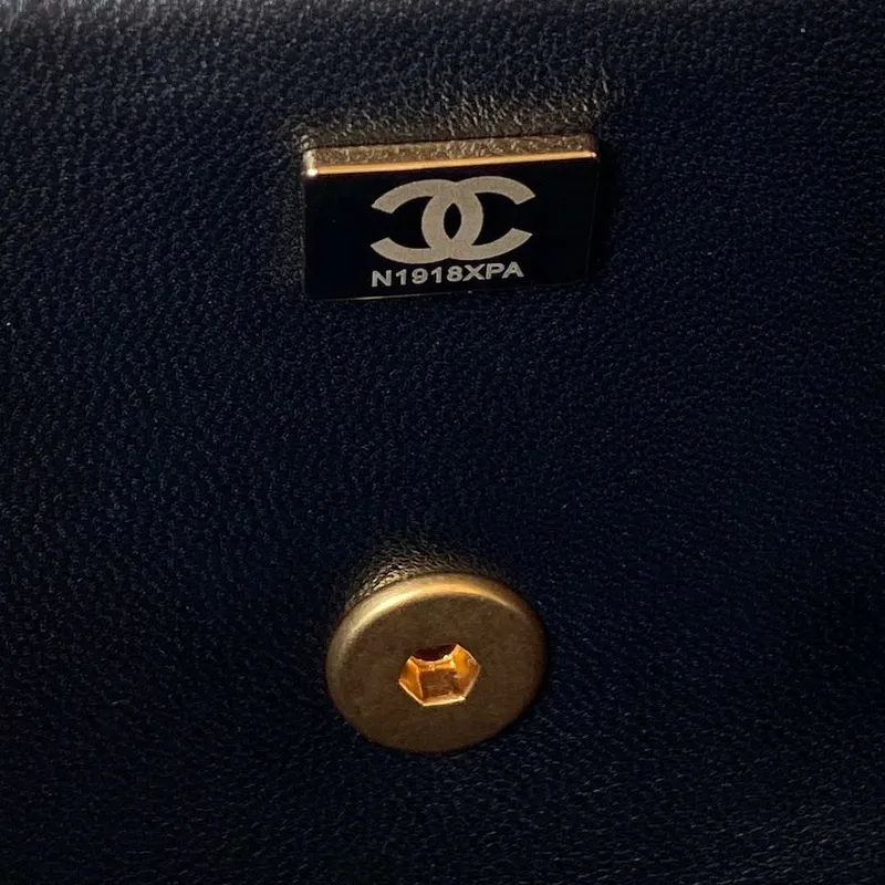 Chanel AS3432 Small Flap Bag Velvet Enamel & Gold Tone Metal Black