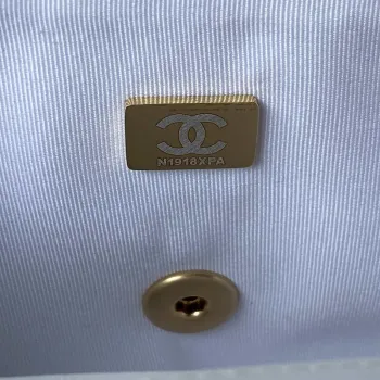 Chanel AS3737 Mini Flap Bag Lambskin Enamel & Gold Tone Metal White