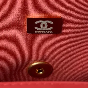 Chanel AS3737 Mini Flap Bag Lambskin Enamel & Gold Tone Metal Red