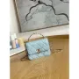 Chanel A81197 Mini Flap Lambskin Enamel & Gold Tone Metal Light Blue