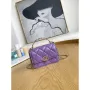 Chanel A81197 Mini Flap Lambskin Enamel & Gold Tone Metal Purple