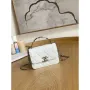 Chanel A81197 Mini Flap Calfskin Enamel & Silver Tone Metal White