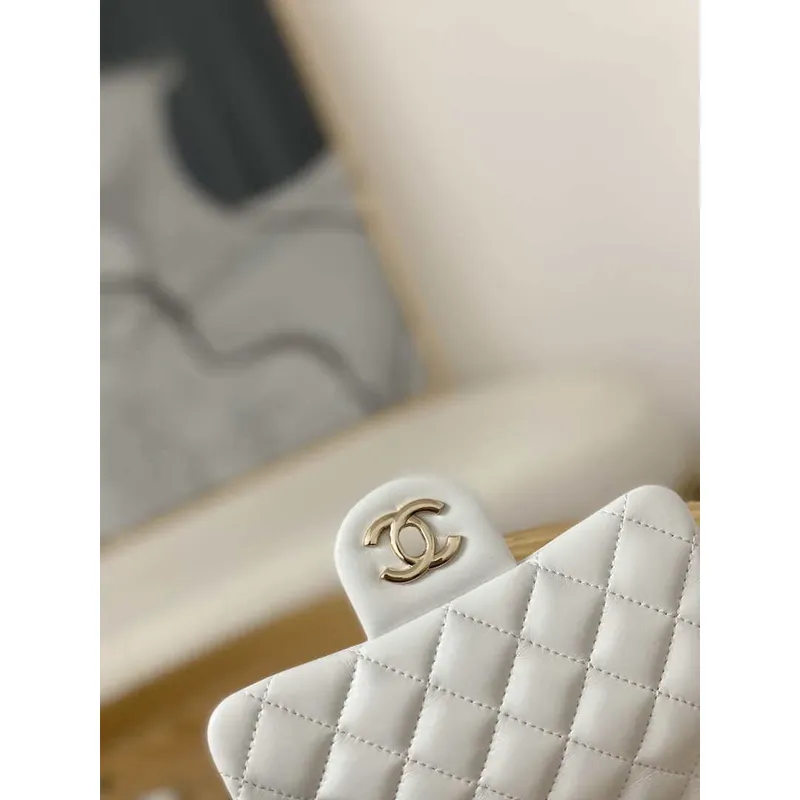 Chanel A35200 Mini Flap Bag 18cm Lambskin White 1115 With Ball