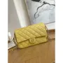 Chanel AS3777 Flap Bag Grained Calfskin & Gold Tone Metal Yellow