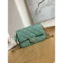 Chanel AS3757 Mini Flap Bag Grained Calfskin & Gold Tone Metal Green
