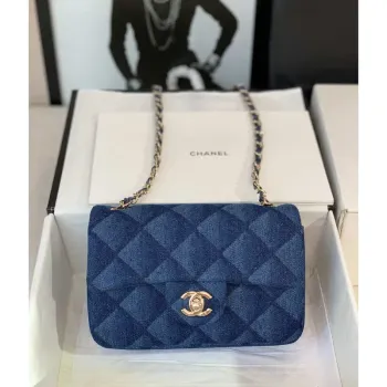 Chanel A69900 Mini Flap Bag Denim Blue 1116 Gold