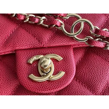 Chanel AS3757 Mini Flap Bag Grained Calfskin & Gold Tone Metal Red