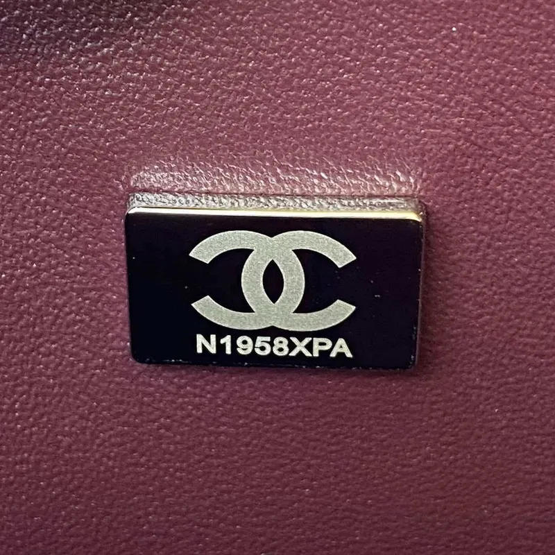 Chanel A01113 Flap Handbag Classic Bag Black Lambskin Silver