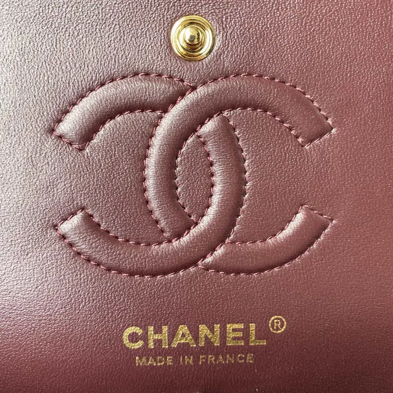Chanel A01113 Flap Handbag Classic Bag Black Lambskin Gold