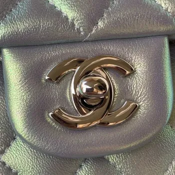Chanel A01113 Flap Handbag Classic Bag Silver Lambskin silver