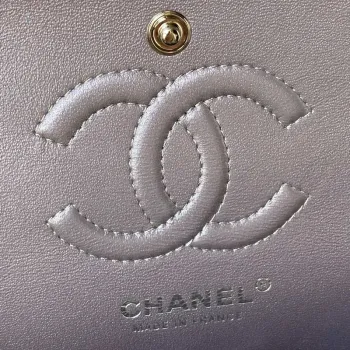Chanel A01113 Flap Handbag Classic Bag Silver Lambskin silver