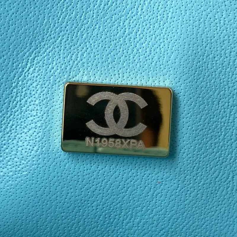 Chanel A01113 Flap Handbag Classic Bag Lake Blue Lambskin Gold