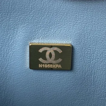 Chanel A01113 Flap Handbag Classic Bag Lambskin Sky Blue Gold