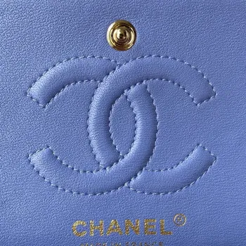 Chanel A01113 Flap Handbag Classic Bag Lambskin Purple Gold