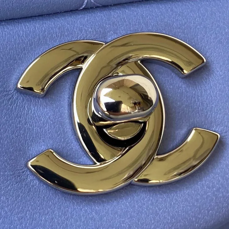 Chanel A01113 Flap Handbag Classic Bag Lambskin Purple Silver