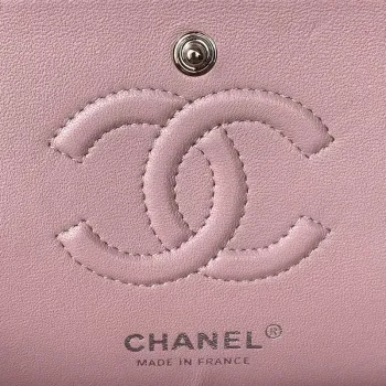 Chanel A01113 Flap Handbag Classic Bag Lambskin Light Pink Silver