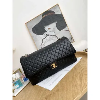 Chanel A91169 Flap Travel Bag Airport Series A94305 caviar calfskin Black Gold