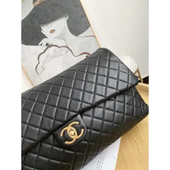 Chanel A91169 Flap Travel Bag Airport Series A94305 caviar calfskin Black Gold