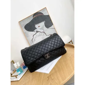 Chanel A91169 Flap Travel Bag Airport Series A94305 caviar calfskin Black Silver