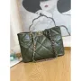 Chanel 19 Shopping Bag Shiny Lambskin AS3660 Gold Tone  Silver Tone & Ruthenium Finish Metal Dark Green