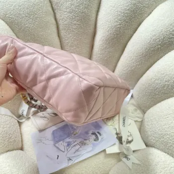 Chanel AS3519 CHANEL19 Shopping Bag Shiny Lambskin Pink