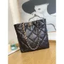 Chanel AS3519 CHANEL19 Shopping Bag Shiny Lambskin Dark Brown