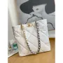 Chanel AS3519 CHANEL19 Shopping Bag Shiny Lambskin White