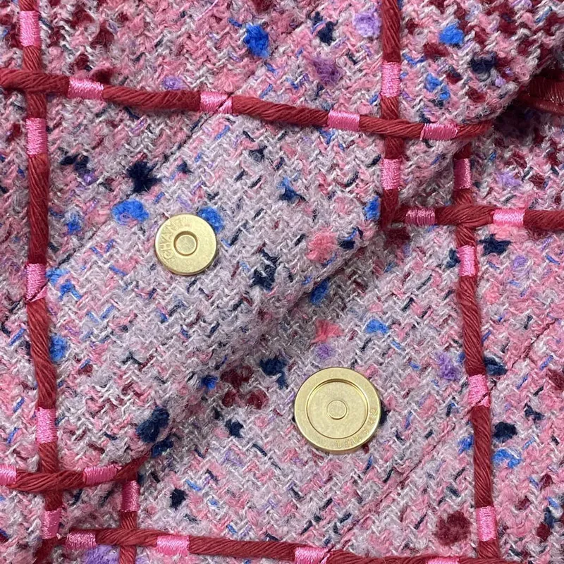 Chanel 22 Handbag Gold Tone Metal Canvas AS3260 Pink